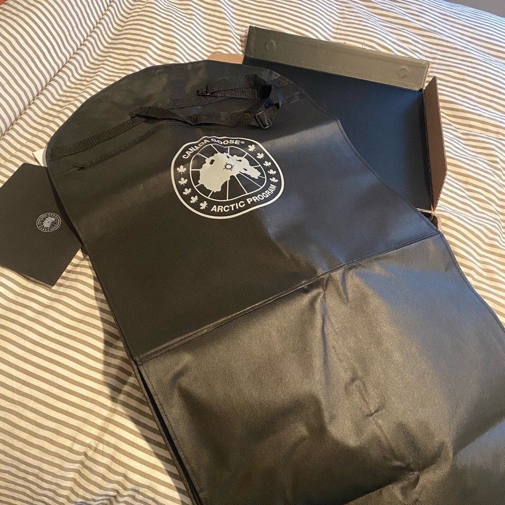 Box and garment bag of my Canada Goose Jacket!